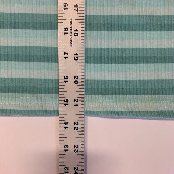 Cali Be Women's Striped Ribbed Mock Neck Long Sleeve‎ Top in Light Blue SZ L NWT - Picture 11 of 11